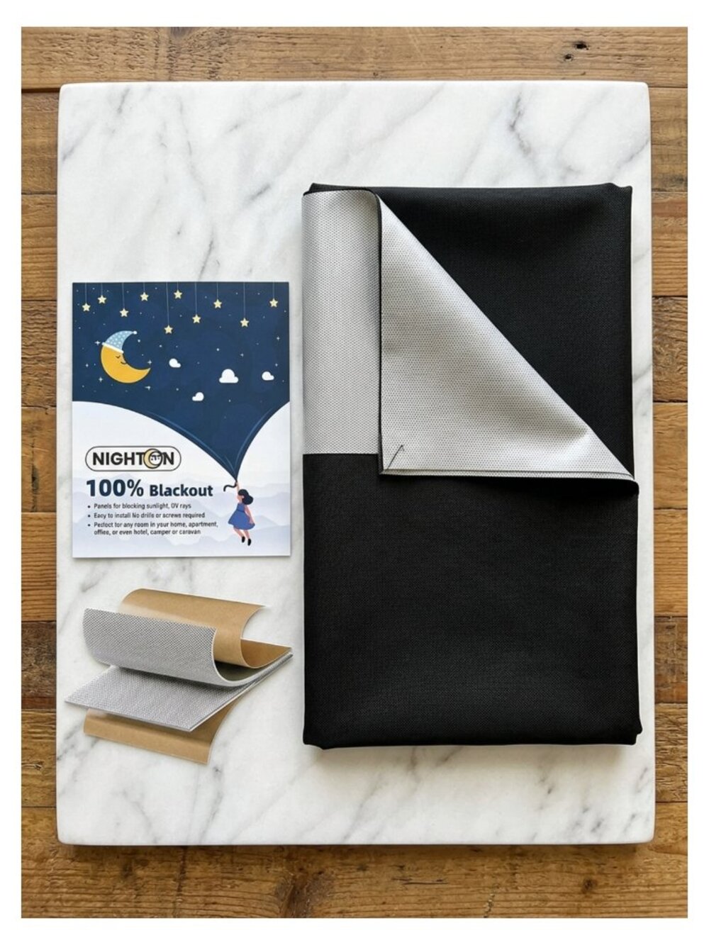 Portable Blackout Curtains 40x60 with Hook & Loop Tape, Lightweight Room